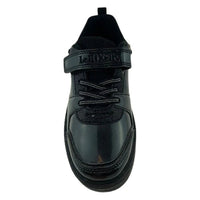 Lelli Kelly girls' black patent lace-up trainer