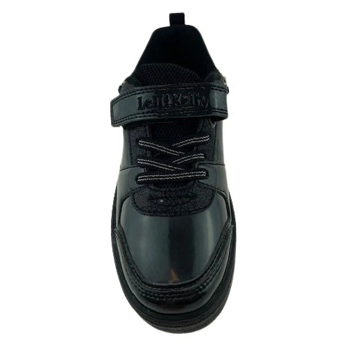 Lelli Kelly girls' black patent lace-up trainer