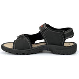 PDQ Mens Triple Touch Fastening Sports Sandal M993A Black/Grey