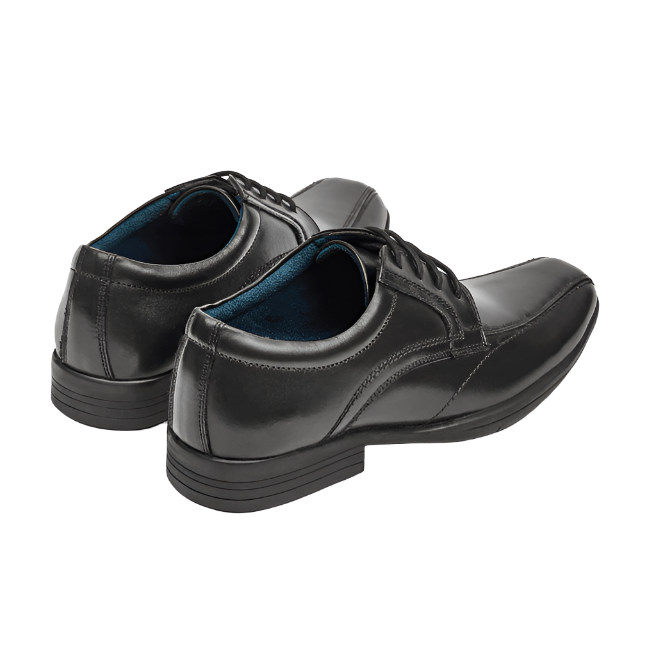 Pod Angus boys' black leather shoe