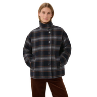 Part Two Womens Coat Celly Dark Navy Check