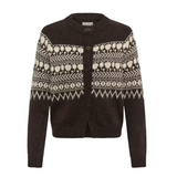 Part Two Womens Cardigan Charmaine Mole/Whitcap Jaquard/Brown