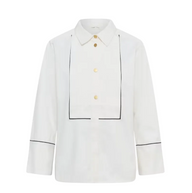 Part Two Womens Shirt Devrim PW White/Black Piping