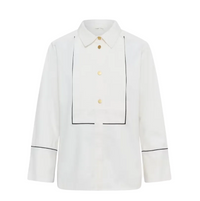 Part Two Womens Shirt Devrim PW White/Black Piping