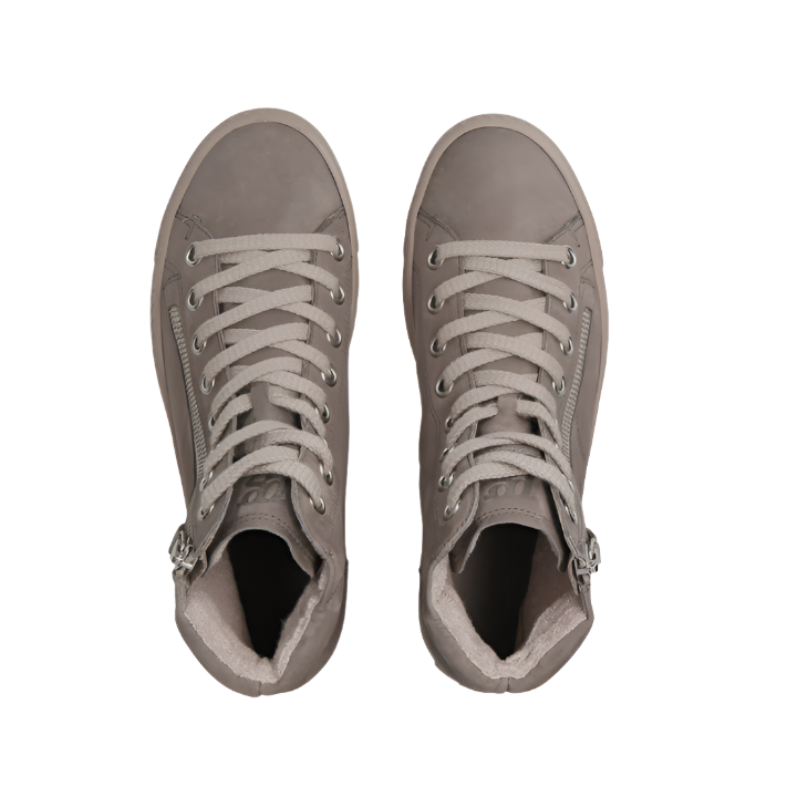 Paul Green Womens High Top Sneaker 4024 Royal Nubuk Taupe Donaghys