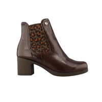 Pitillos women's dark brown glossy ankle boots