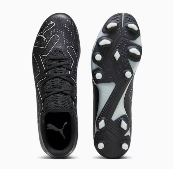 Puma Mens Future Play Football Boots FG AG Black Silver