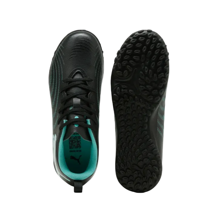 Puma Junior Football Boot Future 9 Play TT Black/Intense Mint/White