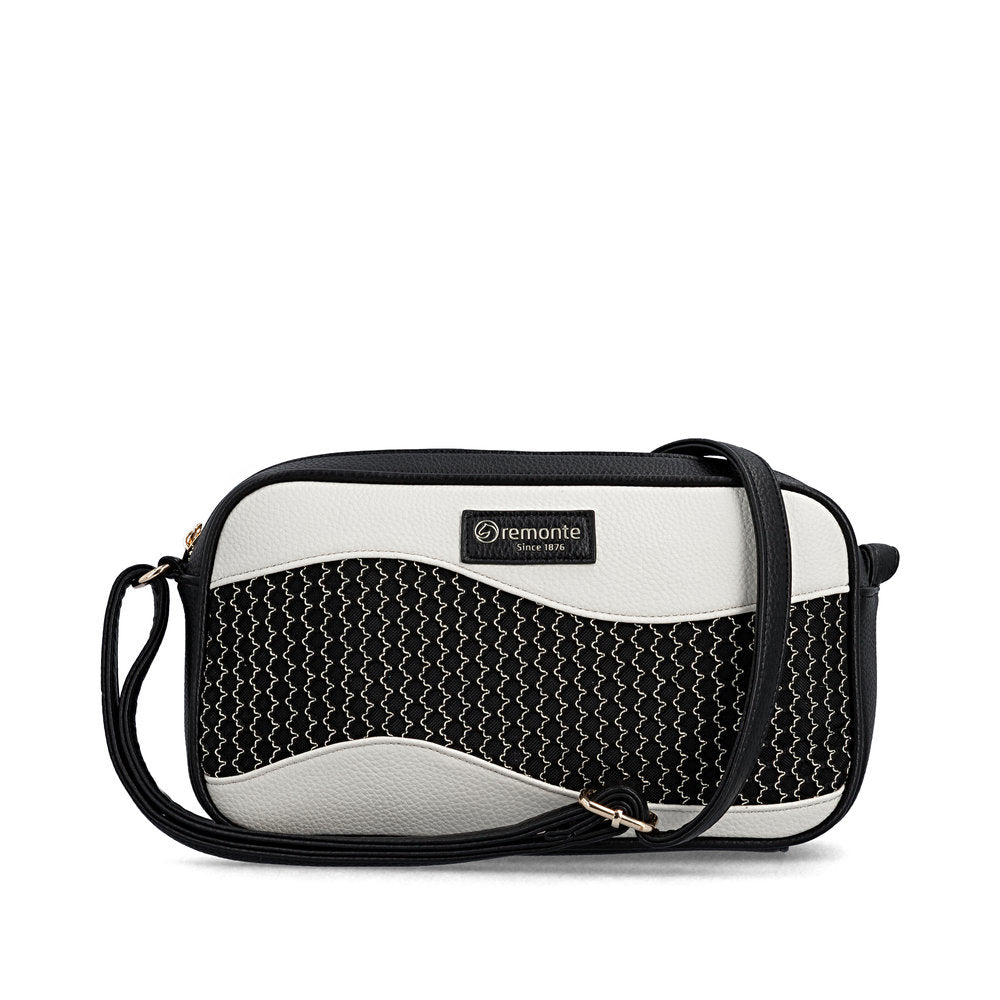 Remonte Womens Crossbody Bag Black/Cream/Gold