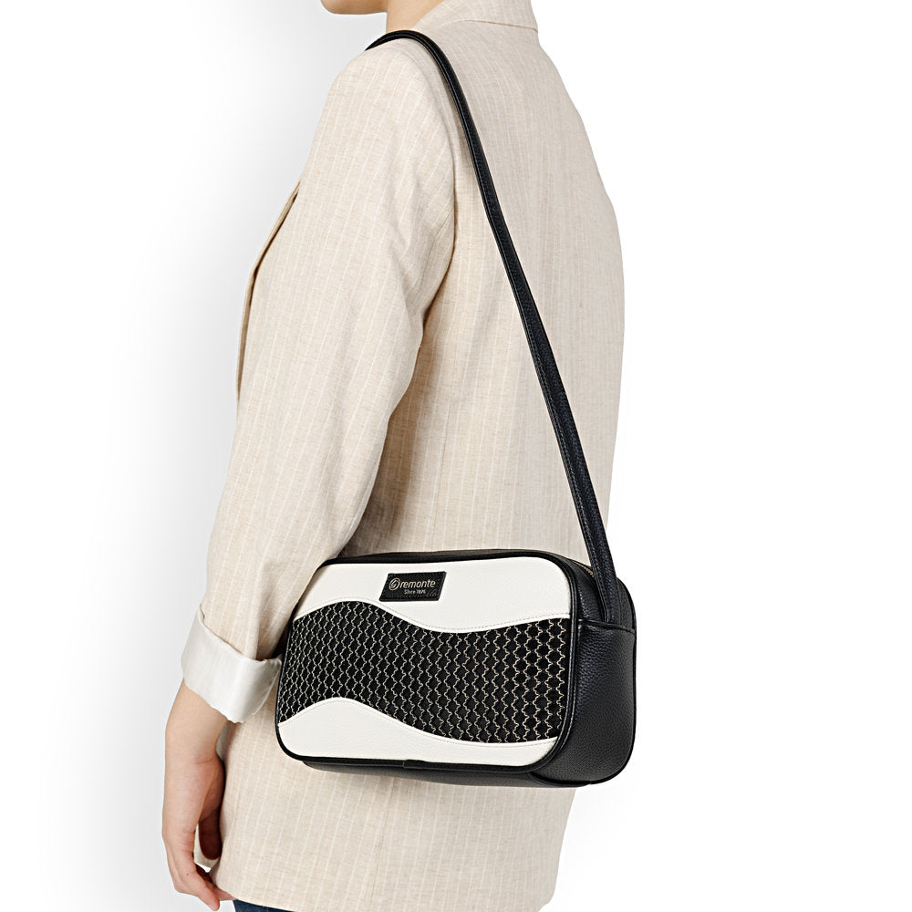 Remonte Womens Crossbody Bag Black/Cream/Gold
