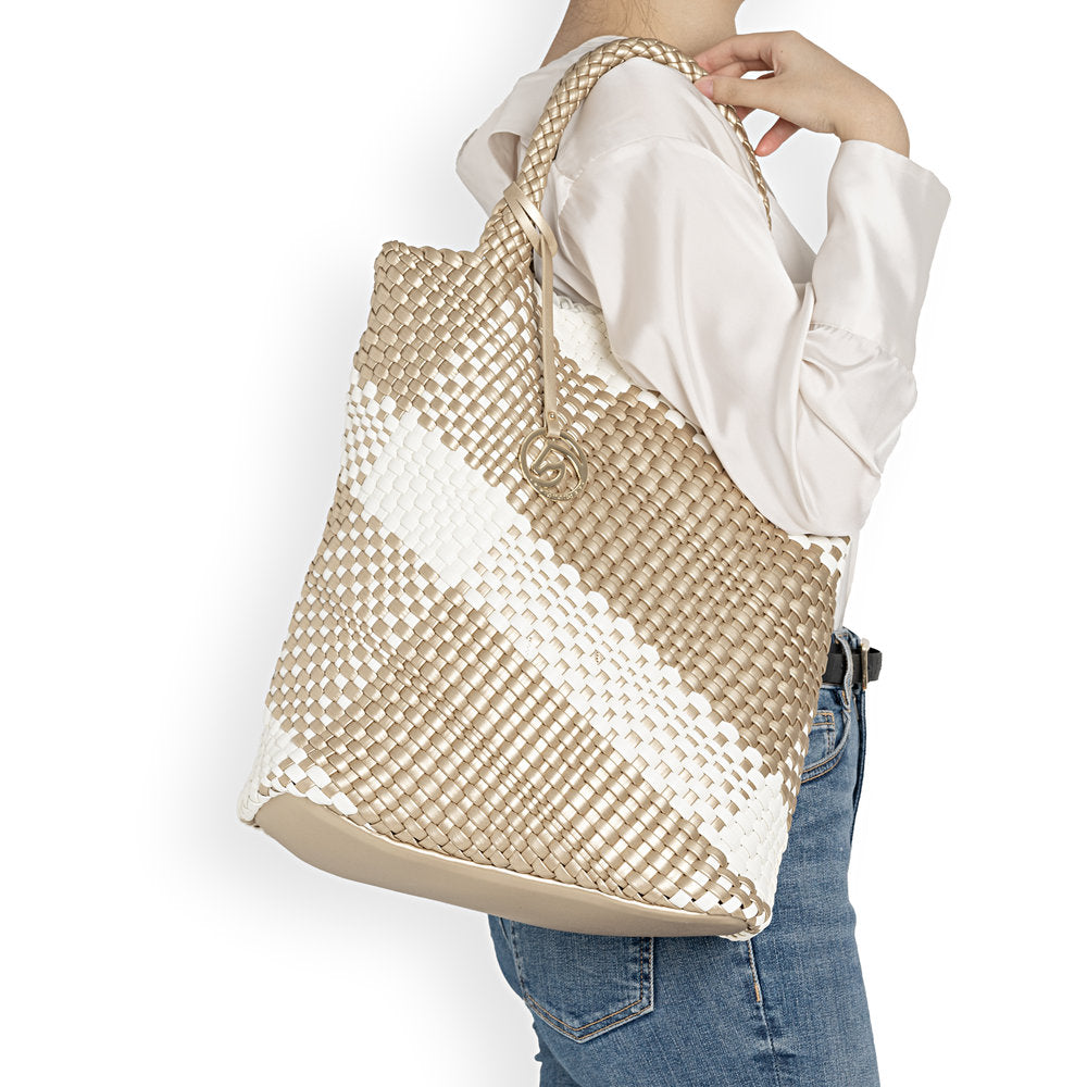 Remonte Womens Shopper Bag Gold/White