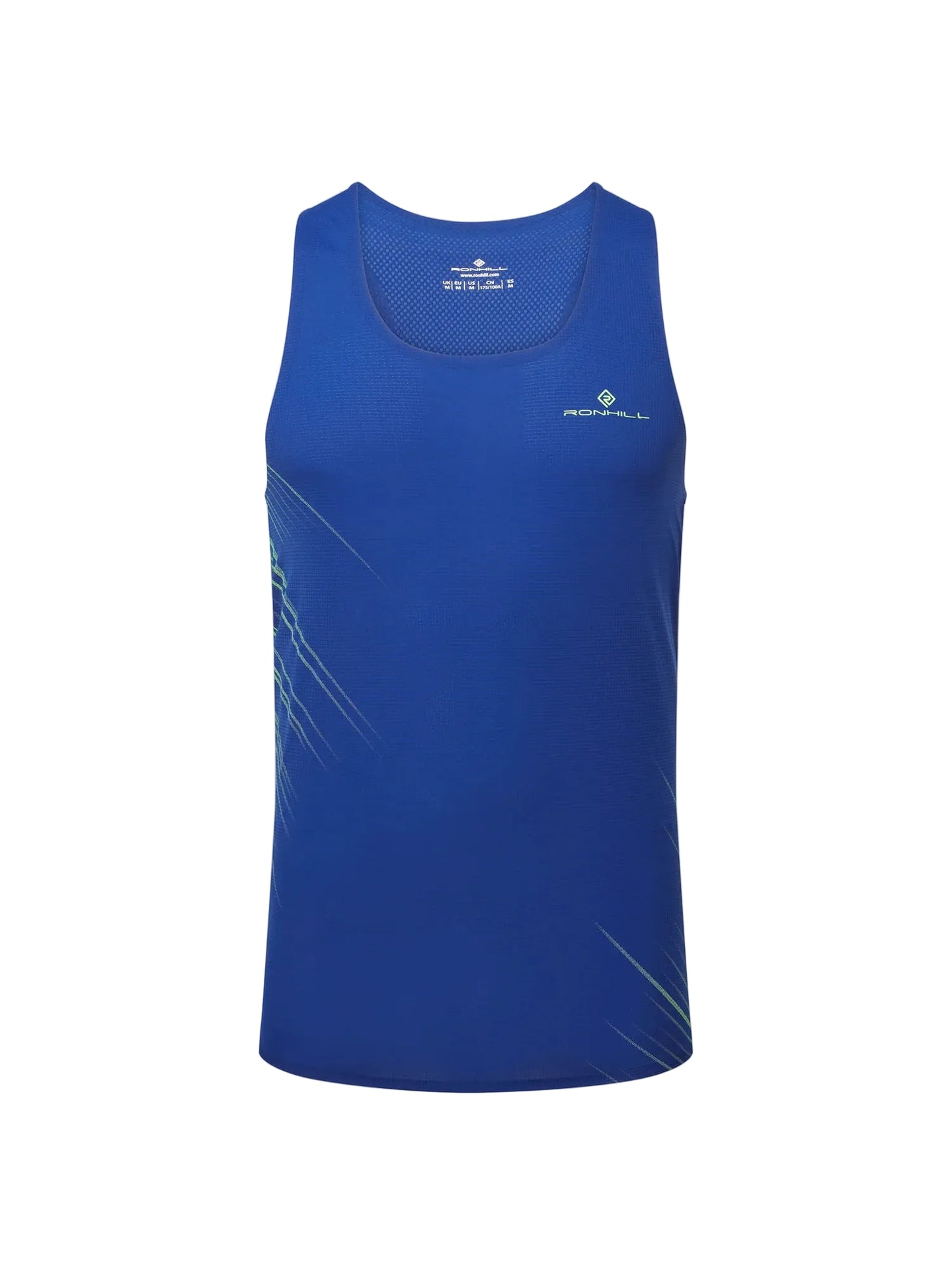 Ronhill Mens Top Tech Race Vest Dark Cobalt/Fluo Green
