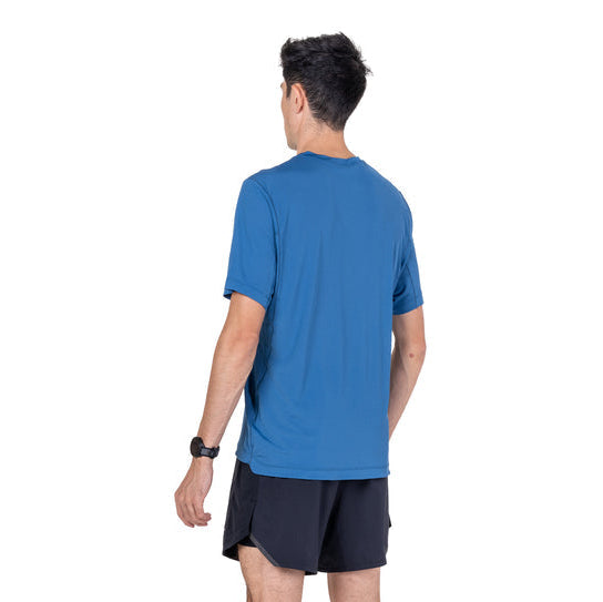 Ronhill men's Tech short-sleeve t-shirt in glacier and Ronhill red