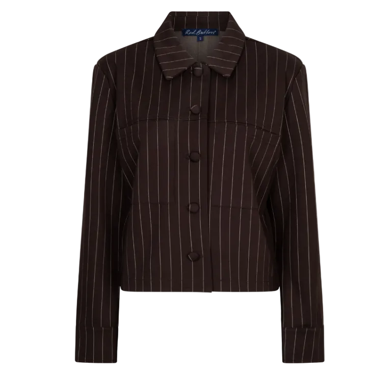 Red Button Women's Jacket Punta Pinstripe Espresso