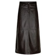 Red Button Womens Skirt Alina Faux Leather Espresso