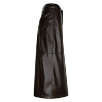 Red Button Womens Skirt Alina Faux Leather Espresso