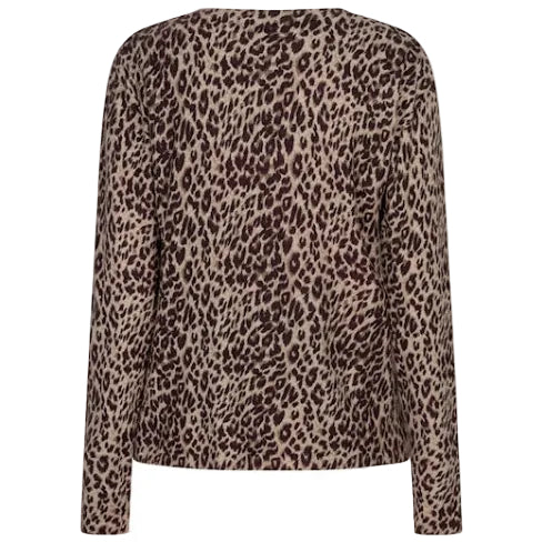 Red Button Sweet women's burgundy animal print top
