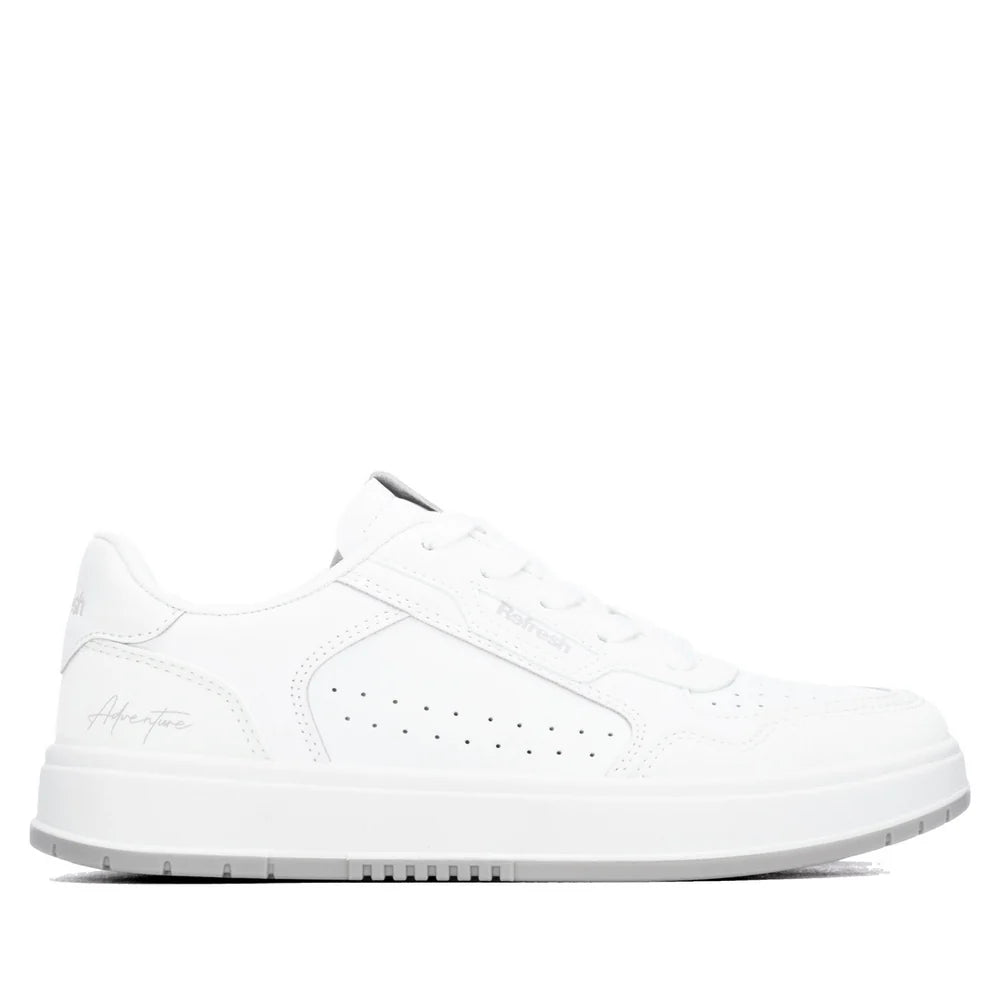 Refresh women's white perforated lace-up trainers