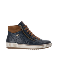 Rieker women's blue leather lace-up boot