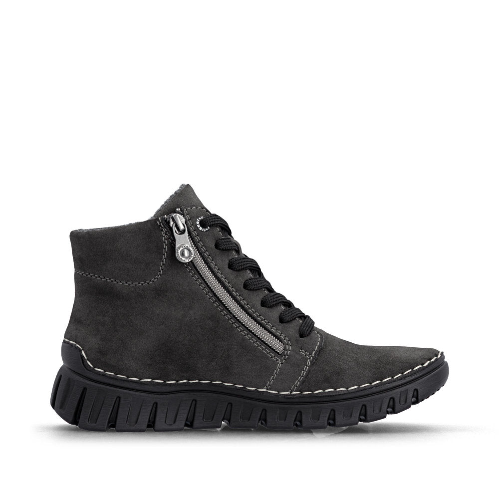 Rieker women's grey suede ankle boot