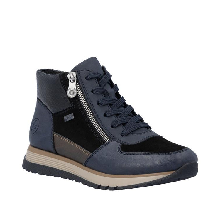 Rieker women's navy wide fit ankle boots with side zip