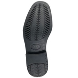 Black rubber shoe sole with anti-slip tread pattern and 'flexi' branding