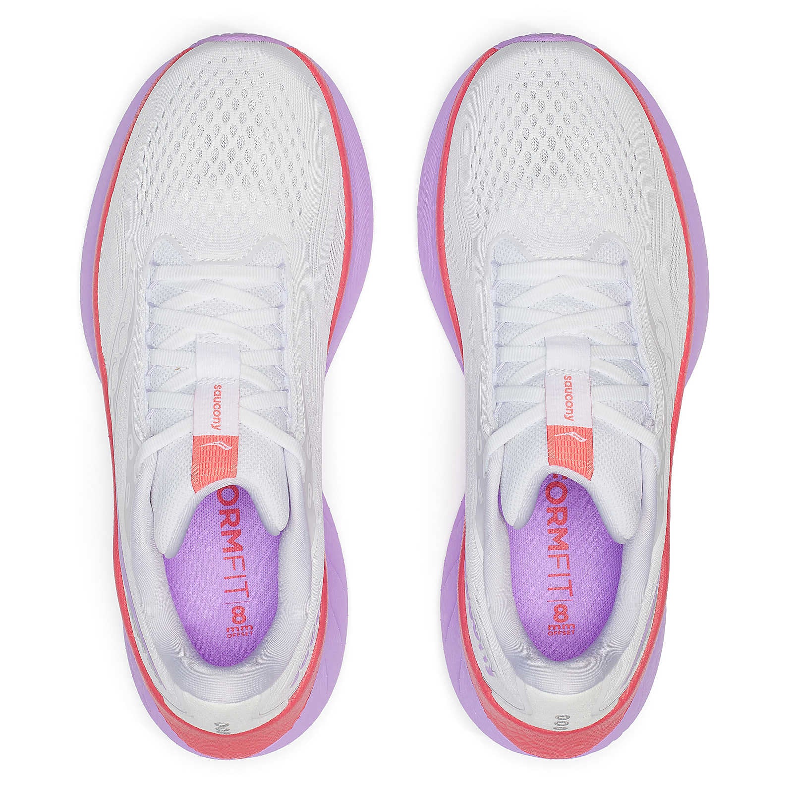 Saucony Womens Trainer Ride 18 White/Coral