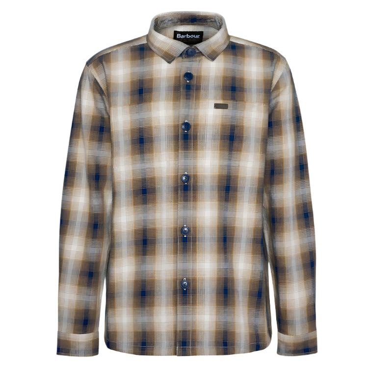 Barbour Mens Overshirt Sandside Checked Navy