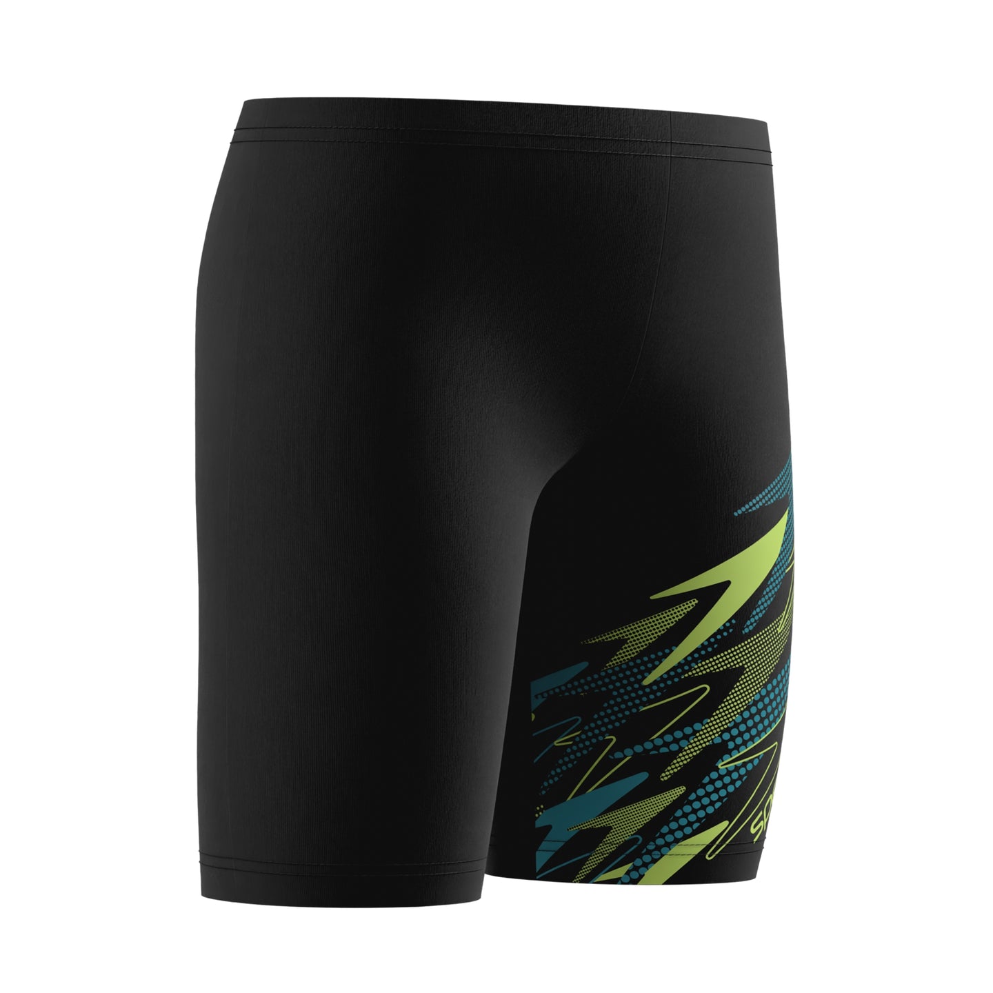 Speedo boys' black and green swim jammers