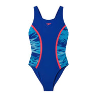 Speedo Girls Swimsuit Hyperboom Spice Muscleback Navy/Light Blue