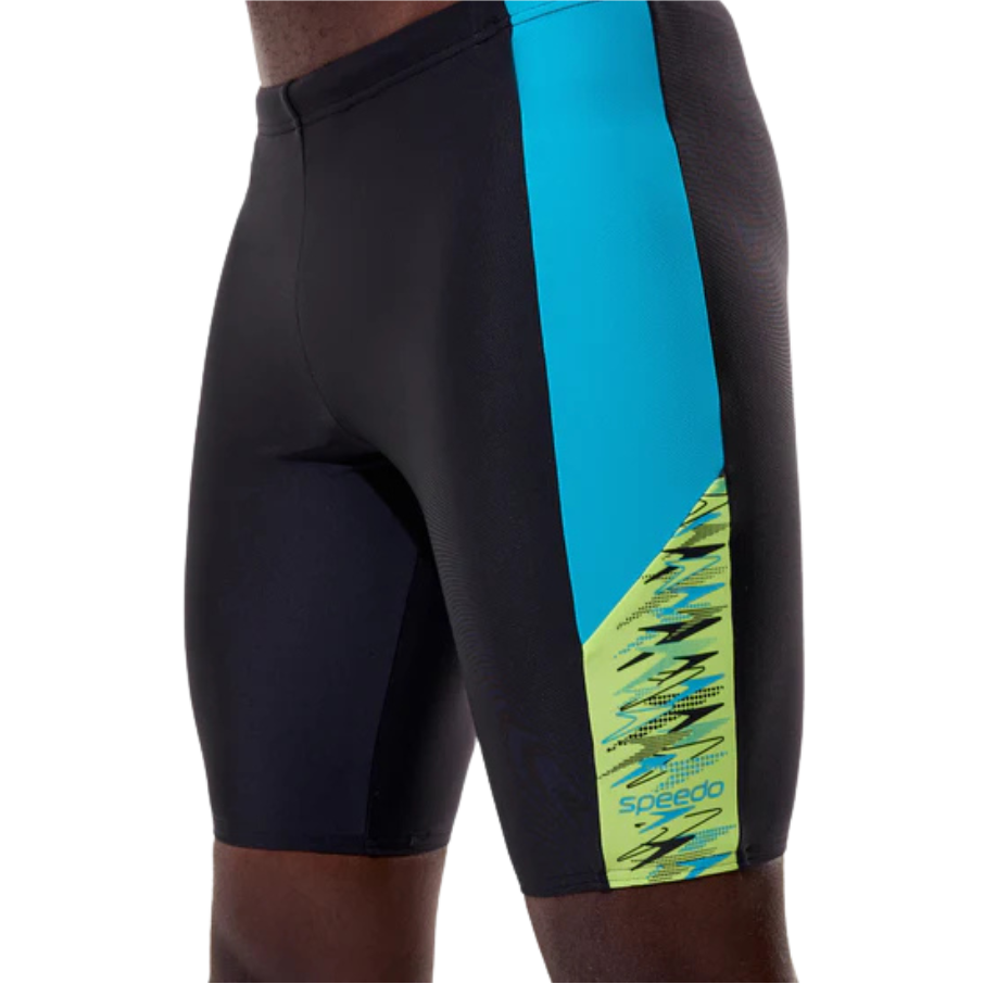 Speedo men's black and green swim jammers