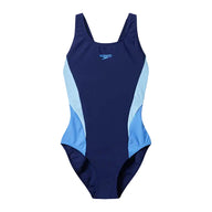 Speedo Womens Swim Suit Colourblock Splice 2.0 Navy/Light Blue