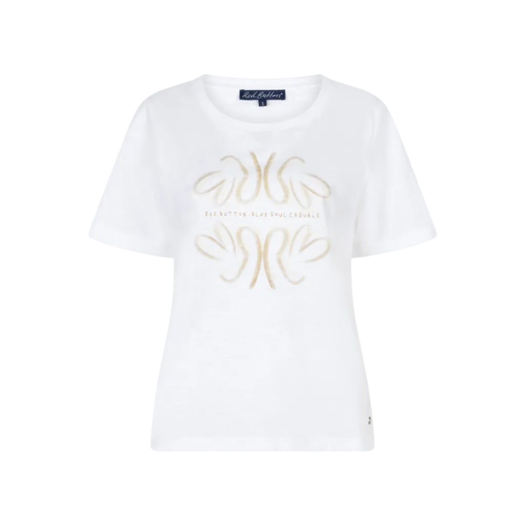 Red Button Womens Tee Temmy Butterfly White/Butter Yellow