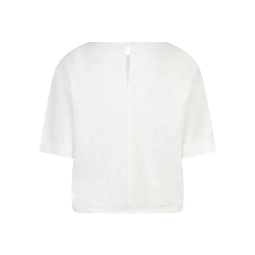 Red Button Womens Skyler Linen/Visco T-Shirt Off White