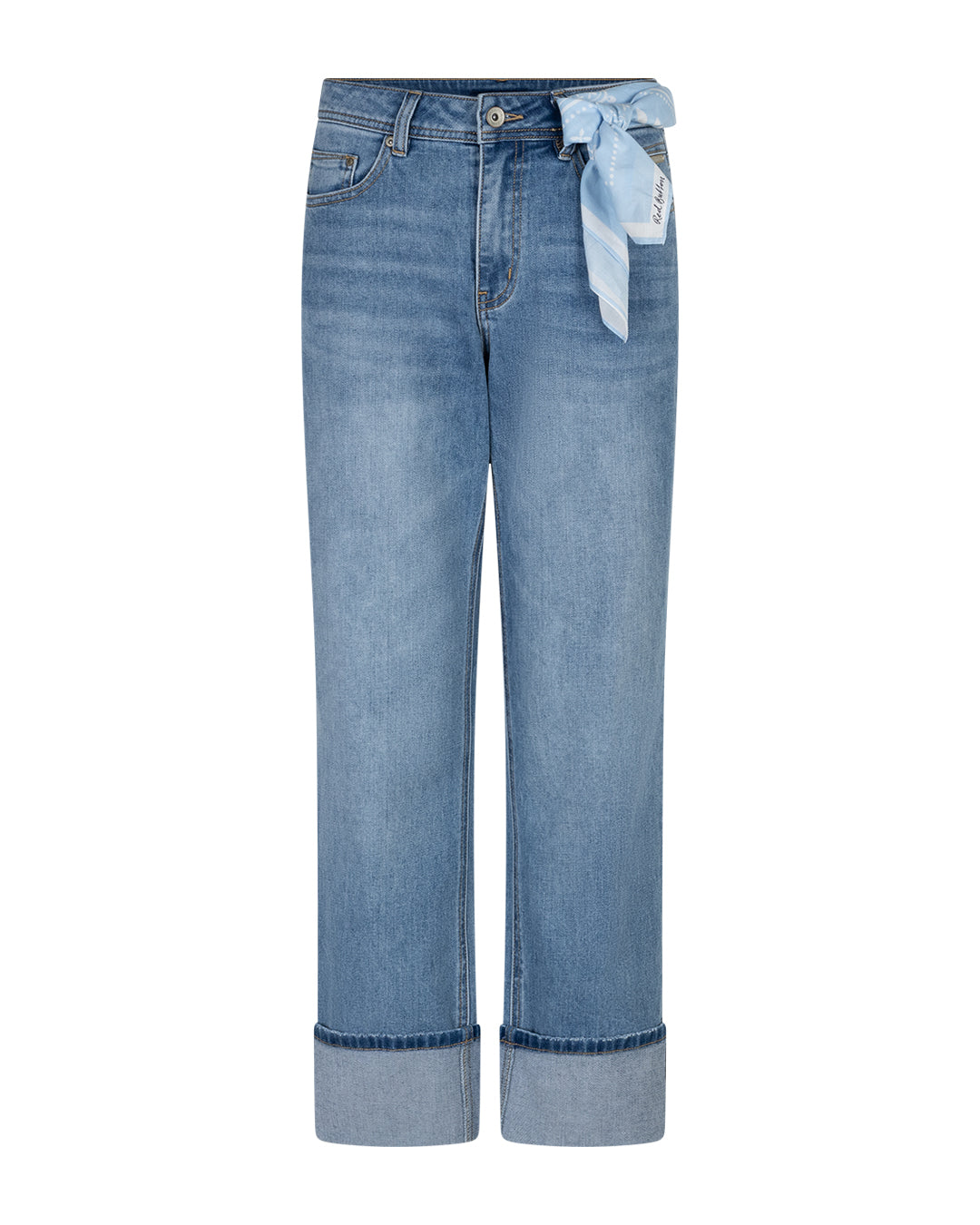 Red Button Womens Kim High Hem & Scarf Jeans Stone