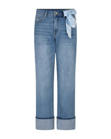 Red Button Womens Kim High Hem & Scarf Jeans Stone