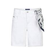 Red Button Womens Relax Short With Scarf White