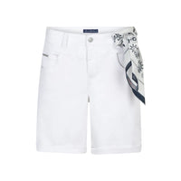 Red Button Womens Relax Short With Scarf White