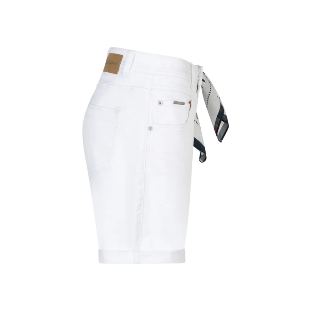 Red Button Womens Relax Short With Scarf White