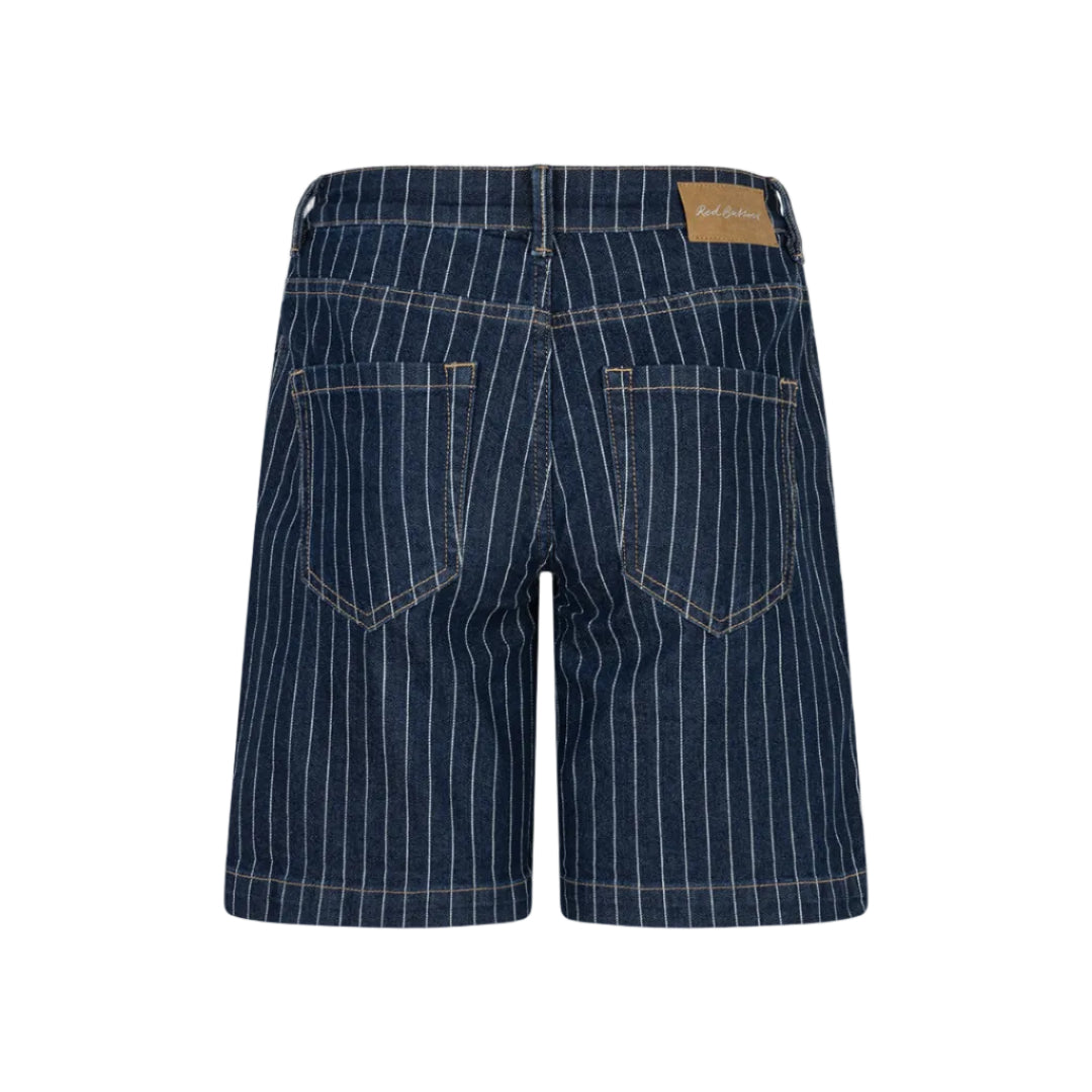 Red Button Womens Bibette Short & Buttons Denim Pinstripe Rinse