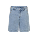 Red Button Womens Bibette Denim Shorts Bleach