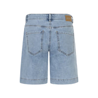 Red Button Womens Bibette Denim Shorts Bleach