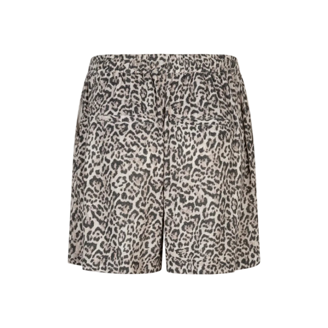 Red Button Womens Claudette Short Linen Leopard Pebble
