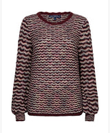 Red Button Jumper Fanny Boho Dark Berry