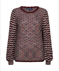 Red Button Jumper Fanny Boho Dark Berry