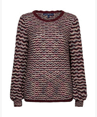 Red Button Jumper Fanny Boho Dark Berry