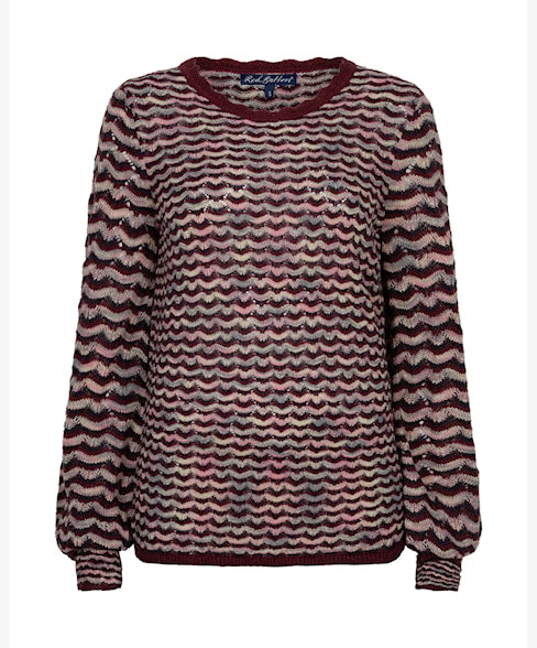 Red Button Jumper Fanny Boho Dark Berry