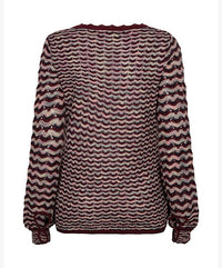 Red Button Jumper Fanny Boho Dark Berry
