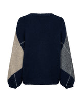 Red Button Womens Jumper Argyle Indigo