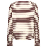 Red Button Womens Top Terry Stripe Creme/Dark Berry